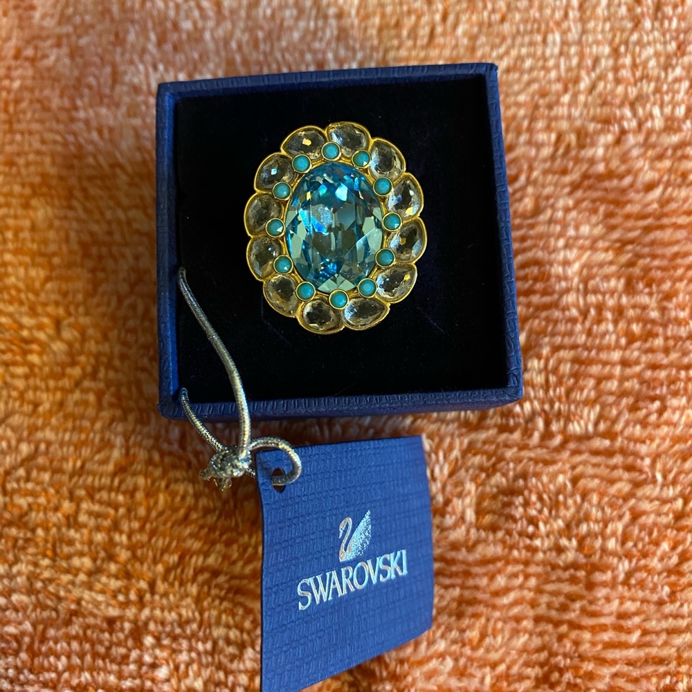 Swarovski Gold Plated Azore cocktail ring